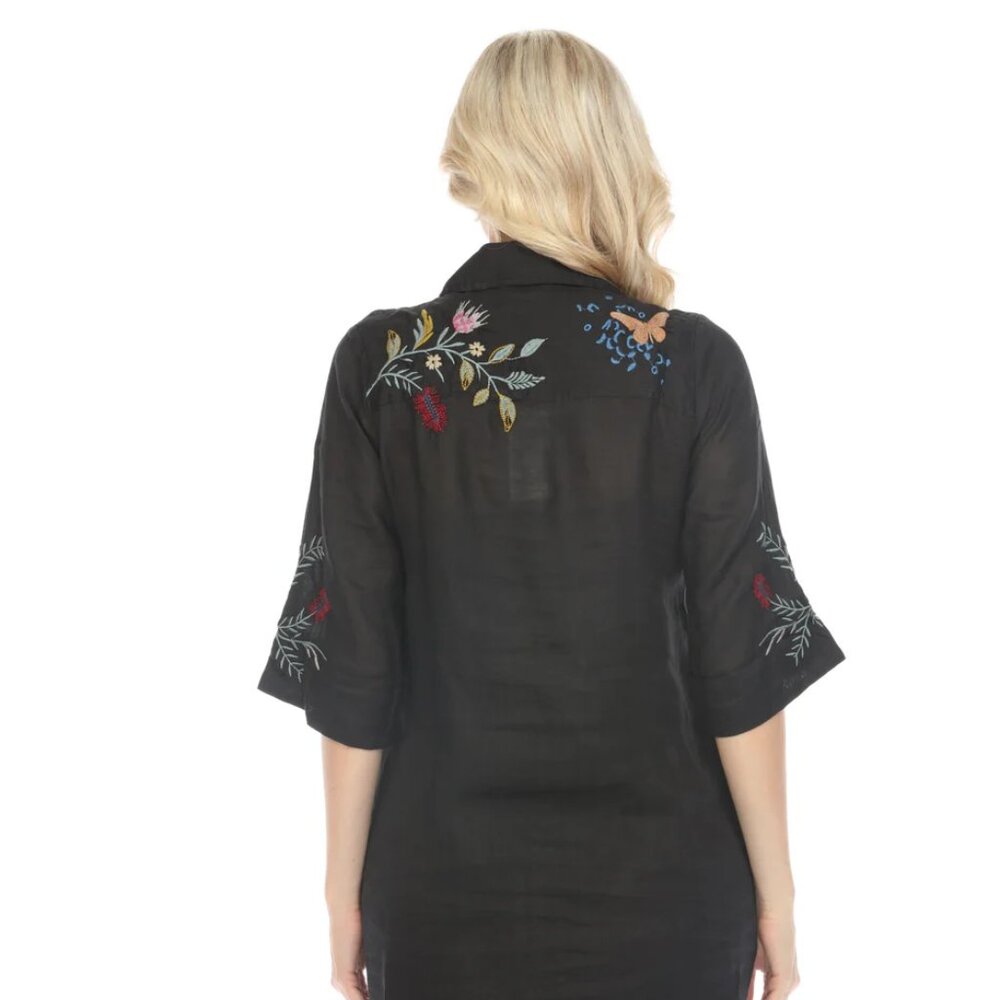 NWT JOHNNY WAS INDALO HENLEY KIMONO SLEEVE DRESS - Picture 6 of 8